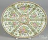 Chinese export porcelain rose medallion platter, 19th c., 12 1/4'' l., 15'' w.