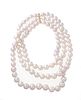 SOUTH SEA PEARL & 18KT GOLD TRIPLE STRAND NECKLACE, L 17", T.W. 301 GR 