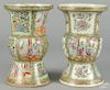 Two Chinese export porcelain Rose medallion vases, 19th c., 15 1/4'' h.