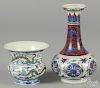 Two Chinese porcelain vases, 10'' h. and 4 3/4'' h.