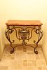 Maitland-Smith (British) Leather Top And Iron Console Table H 34'' L 34'' Depth 15''