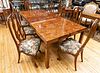 Burlwood Dining Table & 8 Chairs, H 29'' W 42'' L 72''