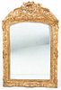 ANTIQUE LOUIS XIV STYLE GOLD LEAF WOOD AND GESSO  MIRROR H 34.5" W 22.5" 