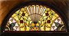 LEADED AND STAINED GLASS TRANSOM WINDOW, 1900 H 18", W 40"
