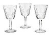 WATERFORD LISMORE HAND CUT CRYSTAL IRISH WINE GLASSES SET OF 8, H 5 3/4" 