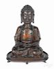 Chinese Ming dynasty lacquered bronze Amida Buddha, 9 3/8'' h. Provenance: Dr. Helga Wall-Apelt