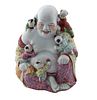 CHINESE PORCELAIN LAUGHING BUDDHA WITH CHILDREN H 9" W 7" 