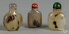 Three Chinese silhouette agate snuff bottles.