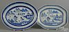 Two Chinese export porcelain Canton platters, 19th c., 11 3/4'' l., 14 1/2'' w.