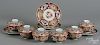 Set of six Imari covered rice bowls and underplates.