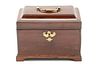 ENGLISH MAHOGANY HINGED LID BOX WITH SECRET COMPARTMENT, C. 19TH CENTURY,  H 7", L 9", D 5.75"