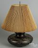 Japanese bronze table lamp, early 20th c., 27'' h.