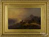 Continental oil on canvas landscape, 19th c., signed indistinctly lower right, Tordin?
