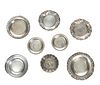 800 Silver Small Decorative Plates 3.5" - 5.5" 11.6t oz 8 pcs