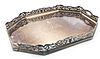 ENGLISH SILVERPLATE GALLERY TRAY, LATE 19TH C., W 18", L 25" 