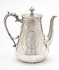VICOTRIAN STERLING SILVER TEAPOT, MAKER TS 19TH.C. H 9", L 8.5" 