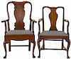 Two George II mahogany armchairs, ca. 1760.