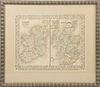 ANTIQUE MAP H 10.75", W 13.5", "SCOTLAND AND IRELAND, 1867" 