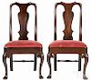 Pair of George II mahogany dining chairs, ca. 1750.