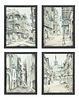 DRAWINGS OF NEW ORLEANS, GROUP OF FOUR, H 10.25", W 13.25"