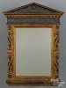 Italian painted and gilt decorated mirror, 19th c., 30'' x 19 1/4''.