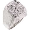 ANILLO CON DIAMANTES EN PLATA PALADIO. Diamantes corte brillante ~0.70 ct. Peso: 13.8 g. Talla: 10