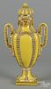 German yellow ground porcelain vase, with cover, 16 3/4'' h.