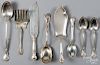 Eight sterling silver serving utensils, 28.3 ozt.