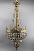 Antique Mixed Metal Crystal Chandelier