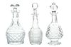 Crystal Decanters With Stoppers, Feat. Waterford, H 12'' 3 pcs