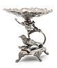 Wilcox Silver Plate Compote, Bird On Branch At Base C. 1880, H 7'' W 7''