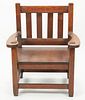 Arts And Crafts Oak Child's Chair, H 21.5'' W 18'' Depth 13''