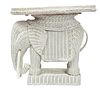 Wicker Elephant Form , Tray Top Table C. 1950, H 21'' W 15'' L 23''
