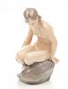 Royal Copenhagen  Porcelain Figurine, C. 1930, Girl On Stone (#4027), H 5.5'' W 3''