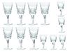 Waterford "Lismore" Wine Goblets (7) And Liquor Stems (5) 12 pcs