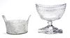 Kosta And German Hand Cut Crystal Ice Bowl And Compote 2 pcs