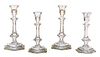 Baccarat Crystal Candlesticks, H 9'' Dia. 4.5'' 2 Pairs
