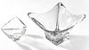 Val St. Lambert & Cofrac Crystal Bowls, H 5.5'' W 7.25'' Depth 7.75'' 2 pcs