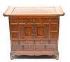 ASIAN CARVED WOOD END TABLE/ CHEST H 24" W 28" D 16" 