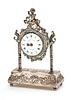 Rivers & Son, London  Sterling Silver Pillar Boudoir Clock, H 5'' L 3.25''
