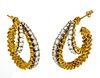 Diamond Earrings, 2.00 Cts Total Weight, 18K Gold, Vintage French