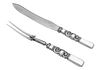 Georg Jensen Sterling Silver "Scroll" Carving Fork And Knife, Roast Size L 12.5'' 2 pcs