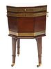 English Regency Antique Carved Mahogany Wine Cellarette On Stand, C. 1800, H 27'' W 17''