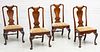 A Fine Set Of English Queen Anne Mahogany Side Chairs C. 1730, 4 pcs