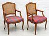 John Widdicomb Co. Louis XV Style Walnut And Cane Armchairs, H 38.5'' W 24'' 1 Pair