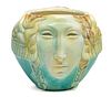 Edgardo Simone (American, 1890-1948) Ceramic Vase With Low Relief Faces, H 9'' Dia. 10''