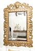 STRIPPED PINE CARVED WOOD BAROQUE MIRROR, 19TH CENTURY, H 79" L 53" 