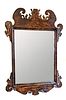 CHIPPENDALE STYLE CARVED BURL WALNUT OGEE MIRROR H 41" W 27.5" 