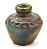 Pewabic Pottery (American, 1903) Iridescent Glazed Bud Vase H 2.25'' Dia. 2.5''