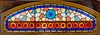 Leaded And Stained Glass Transom Window C. 1900, H 18'' W 50''